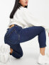 Фото #4 товара Noisy May Petite Katy mom jeans in dark blue wash