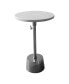 Фото #3 товара Aluminum Frame Round Side Table with Marble Top and Adjustable Height, White and Silver
