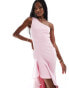 Фото #4 товара True Violet one shoulder midi dress in pink