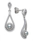ფოტო #1 პროდუქტის Cultured Freshwater Pearl 5-5.5mm and Cubic Zirconia Drop Earrings in Sterling Silver
