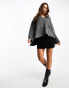 ASOS DESIGN oversized v neck jumper with side split detail in grey