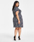 Фото #2 товара Plus Size Flutter-Sleeve Side-Tie Dress