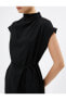 Фото #5 товара Midi Elbise Drape Yaka Beli Bağlama Detaylı