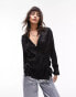 Фото #1 товара Topshop self check satin shirt in black