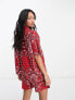 ASOS DESIGN oversized shirt co-ord in red bandana print