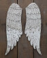 Wood Small Angel Wings with Distressed Finish, Gray