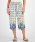 ფოტო #5 პროდუქტის Petite Border-Print Pull-On Cropped Pants, Created for Macy's