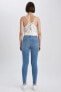 Фото #5 товара Rebeca Skinny Fit Normal Bel Dar Paça Uzun Boy Jean Pantolon A5141ax23hs