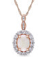 Фото #1 товара Macy's opal (7/8 ct. t.w.), White Topaz (5/8 ct. t.w.) and Diamond Accent Vintage 17" Necklace in 14k Rose Gold