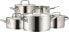 Фото #1 товара WMF Pot Set 5-Piece Gourmet Plus Inside Scale Steam Vent Hollow Handles Metal Lid Cromargan® Stainless Steel Suitable for Induction Hobs Dishwasher-Safe