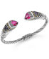 Фото #5 товара Pink Topaz & Bali Uluwatu Cuff Bracelet in Sterling Silver and 18K Gold