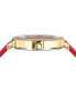 ფოტო #2 პროდუქტის Women's Mar Vista Red Leather Strap Watch 34mm