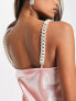 Фото #3 товара River Island chain strap midi slip dress in bright pink