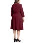 ფოტო #2 პროდუქტის Plus Size 3/4-Sleeve Tab-Waist Fit & Flare Dress