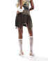 Фото #3 товара COLLUSION washed mini multi way skirt dress in brown