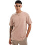 ASOS DESIGN heavyweight relaxed t-shirt in washed brown