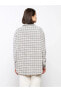 Desenli Uzun Kollu Oversize Tüvit Kadın Gömlek Ceket