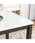 Фото #7 товара 5-Piece Grey Dining Set: Faux Marble Table, 4 Velvet Chairs