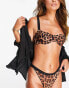 Фото #4 товара We Are We Wear poly blend mesh non padded balconette bra in leopard print - MULTI