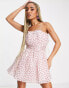 Collective the Label exclusive organza bandeau mini dress in pink heart Pink/Red Heart, 44 - фото #2