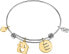 Steel bracelet with gold plated pendants LPS05AQJ05