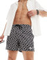 Nike Swimming Swoosh Link 5 inch volley swim shorts in black all over print