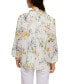 Printed Yoryu Blouse With Smocked Cuff