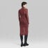 Фото #2 товара Women's Long Sleeve Lurex Mesh Midi Dress - Wild Fable Burgundy XS