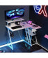 L Shaped Gaming Desk with Outlets and USB Ports