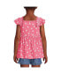 Girls Smocked Flutter Sleeve Gauze Tank Top