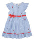 ფოტო #4 პროდუქტის Little Girls Nautical Flutter Sleeve Seersucker Dress