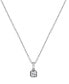 ფოტო #3 პროდუქტის Diamond Beaded Frame Solitaire 18" Pendant Necklace (1/4 ct. t.w.) in 14k White Gold