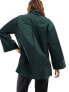 Object zip high neck nylon tunic top in duffle bag green