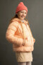 Kız Çocuk Kapüşonlu Astar Polarlı Şişme Mont