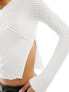 Фото #3 товара ASOS DESIGN long sleeve textured top in off white