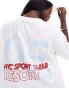 ASOS DESIGN Curve oversized t-shirt with nyc sport resort graphic in white Белый, XL - EU 48-50 - фото #4