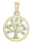 Фото #1 товара Gold pendant Tree of life with green crystals 249 001 00442