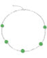 Фото #1 товара Macy's dyed Green Jade Paperclip Necklace in Sterling Silver, 18" + 1-1/2" extender