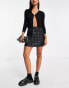 Фото #4 товара Lola May satin mini skirt in black check