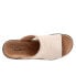 Trotters Nara T2013-126 Womens Beige Wide Leather Slides Sandals Shoes