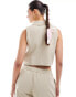 Фото #4 товара Miss Selfridge button through waistcoat in beige pinstripe co ord