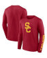 Фото #2 товара Men's Cardinal USC Trojans Double Time 2-Hit Long Sleeve T-shirt