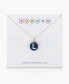 ფოტო #19 პროდუქტის Mini Initial Pendant Necklace in Sterling Silver and Navy Enamel, 16" + 2" Extender