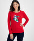 ფოტო #1 პროდუქტის Women's Penguin Play Long-Sleeve Top, Created for Macy's