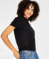 Фото #6 товара Women's Cotton Crewneck Short-Sleeve T-Shirt