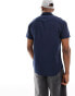 Jack & Jones short sleeve linen shirt in navy