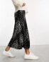 New Look satin midi skirt in floral and spot print