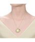 Фото #2 товара Sterling Silver 14K Gold Plated with Genuine Freshwater Pearl Hammered Pendant Necklace