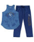 Фото #1 товара Women's Royal Kansas City Royals Plus Size Jersey Tank Top and Pants Sleep Set