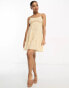 Wednesday's Girl ditsy tiered cami mini dress in yellow